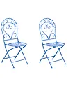 Set of 2 Garden Chairs ALBINIA Metal Blue