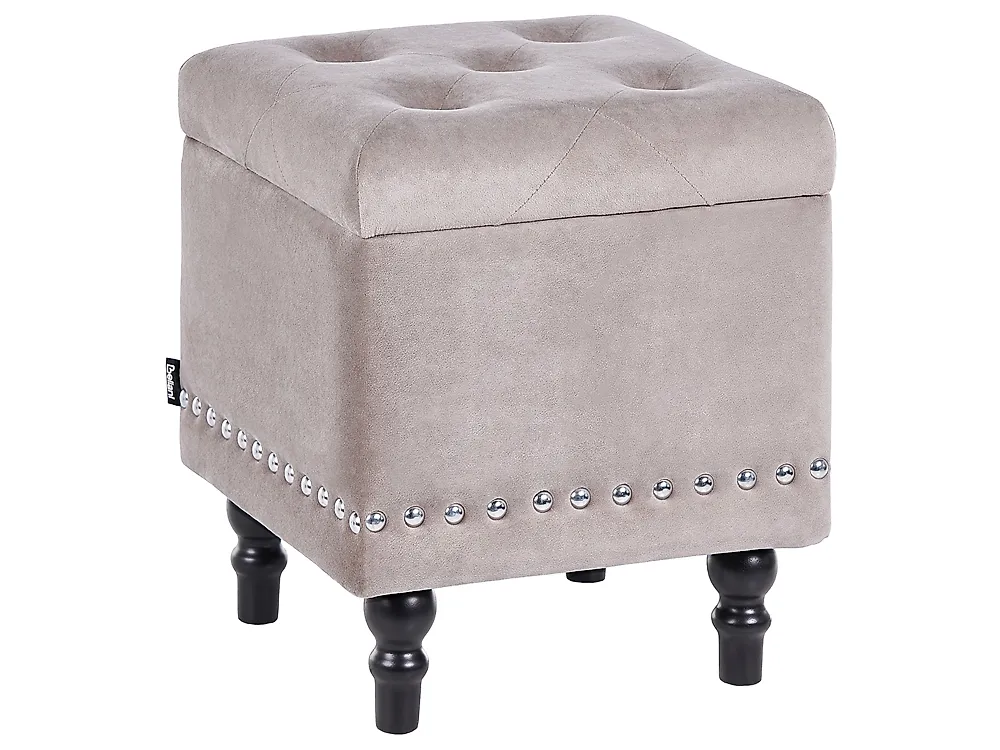 Storage Pouffe LORETTO Velvet Light Grey