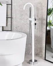 Freestanding Bathtub Faucet TUGELA White/ Silver_786408