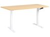 Schreibtisch manuell höhenverstellbar DESTINES 160 cm 72 cm Hellbraun / Weiß