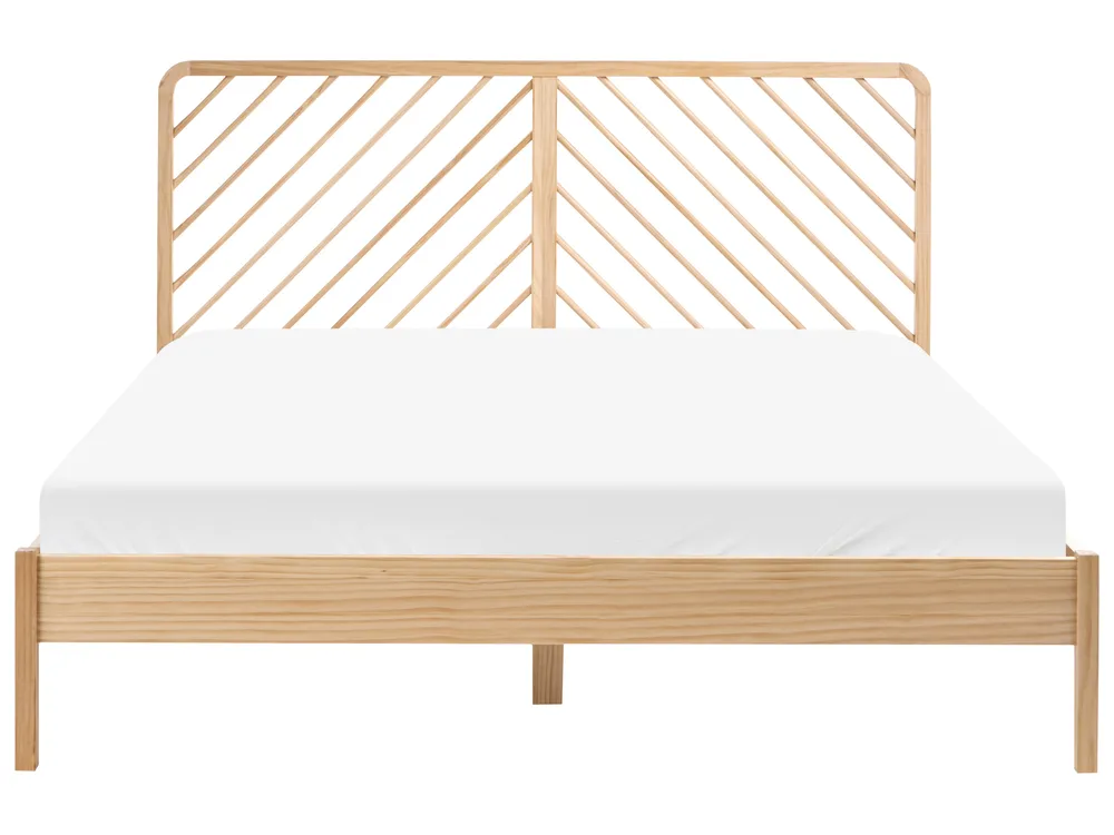 Bett mit Lattenrost Kiefernholz SEPHOS 180 x 200 cm Hellbraun_1079481