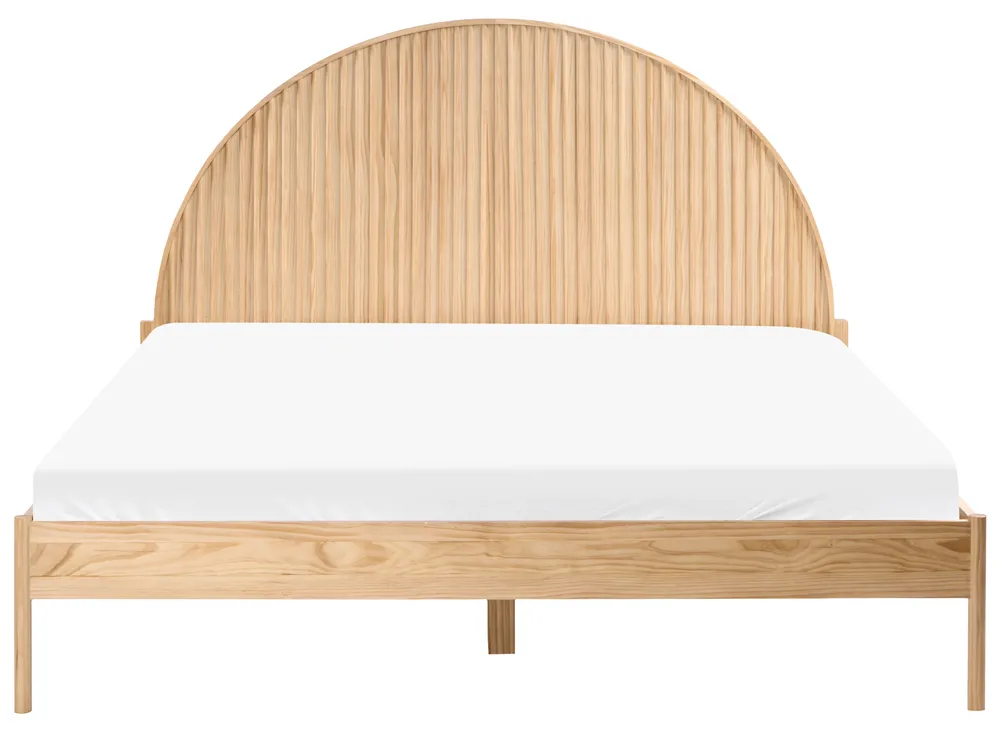 Bett mit Lattenrost Kiefernholz MASCORTEL 180 x 200 cm Hellbraun_1079528