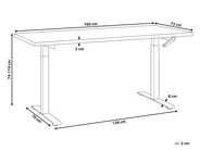 Schreibtisch manuell höhenverstellbar DESTINES 160 cm 72 cm Braun / Weiß_898855