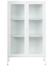 Vitrine mit Glastüren NASH 90 cm Metall Weiß_1080872