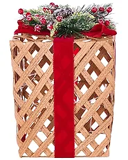 Weihnachtsdekoration 3er Set LED VELKUA 38/25/20 cm Weihnachtsgeschenke Braun_1179267