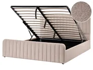 Bett mit Stauraum LUNAN Bouclé Beige 160 x 200 cm_1048445