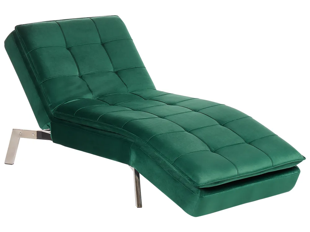 Chaiselongue LOIRET Samtstoff Smaragdgrün
