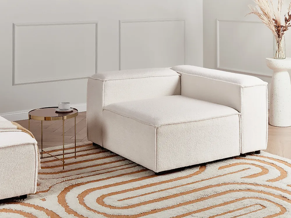 Eckmodul ARDAL Bouclé Cremeweiß
