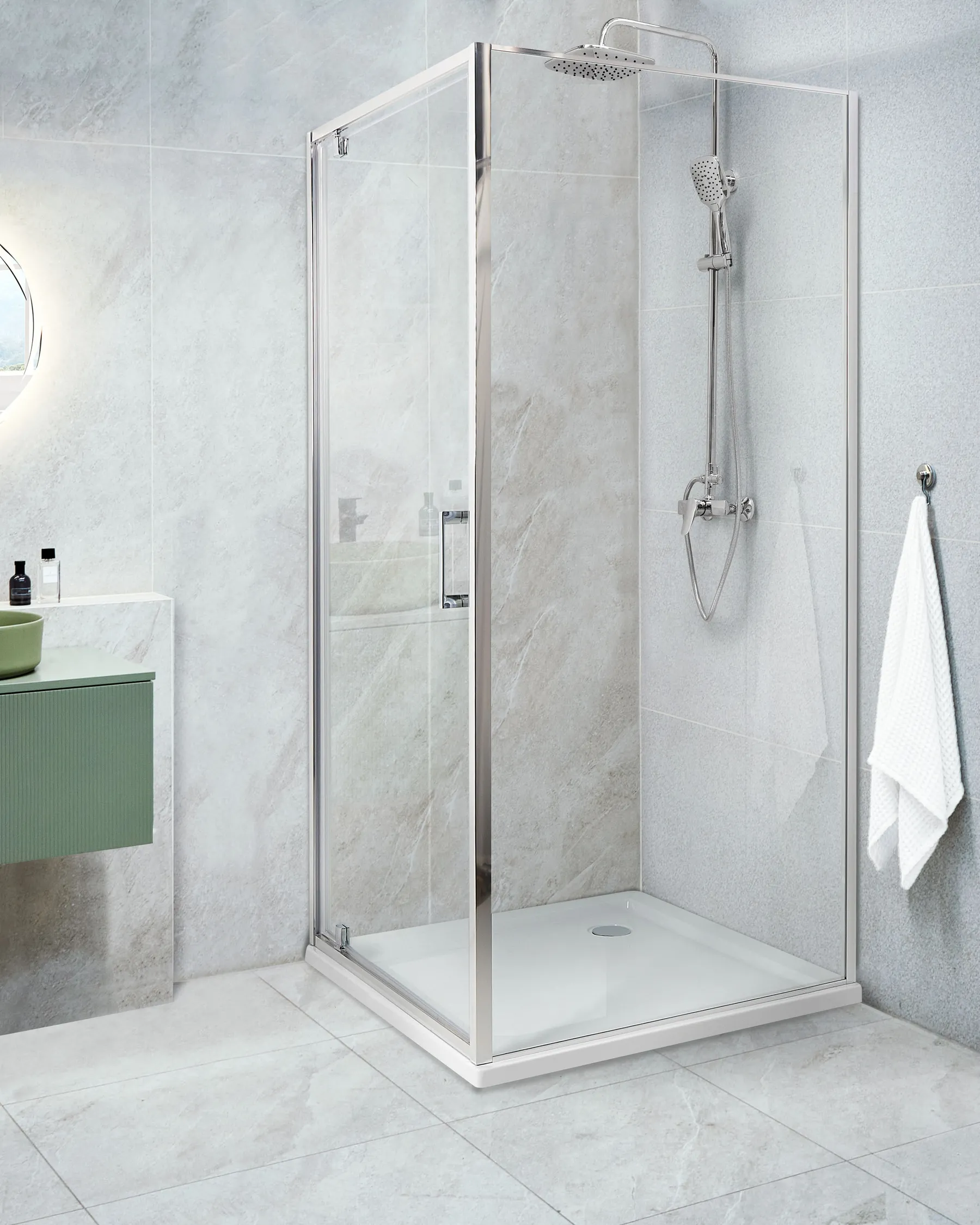 Shower Enclosure DARLI 800 x 800 x 1850 mm Silver_944089