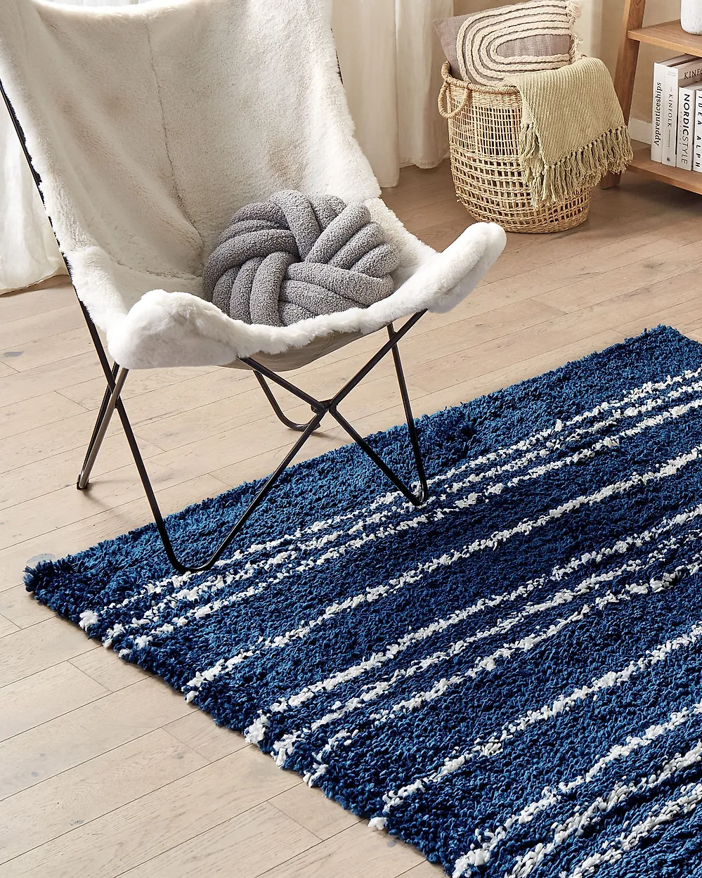 Shaggy Rug TASHIR Blue 200 x 300 cm_1182652