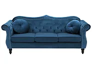 Sofa 3-Sitzer SKIEN Samtstoff Marineblau_1161534