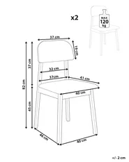 Set of 2 Dining Chairs SCANDIA Wood Light Grey_945248
