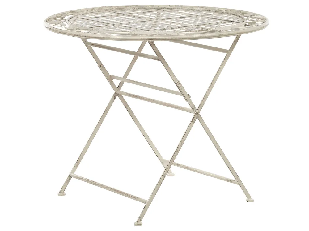 Outdoor Bistrotisch BIVIO 90 cm 90 cm Metall Cremeweiß