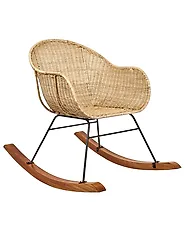 Set of 2 Rocking Chairs LAVINIO Rattan Natural_1185223