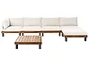 Garten Ecksofa mit Tisch 5-Sitzer FRAZZANO zertifiziertes Akazienholz Cremeweiß