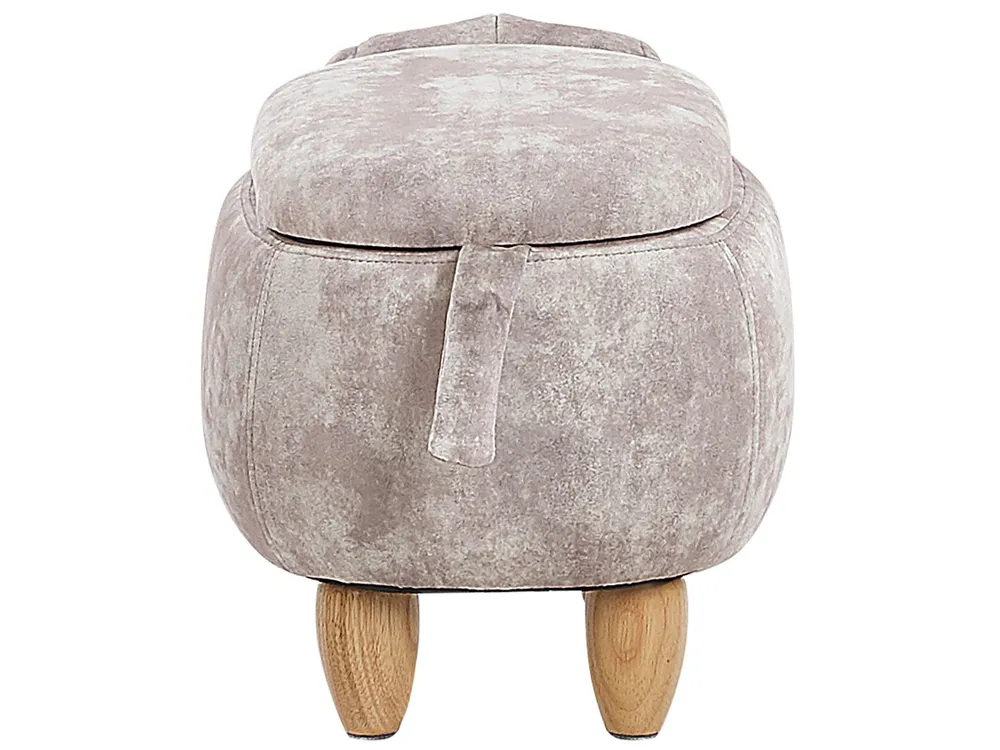 Storage Animal Stool DOGGY Dog Velvet Beige_783225