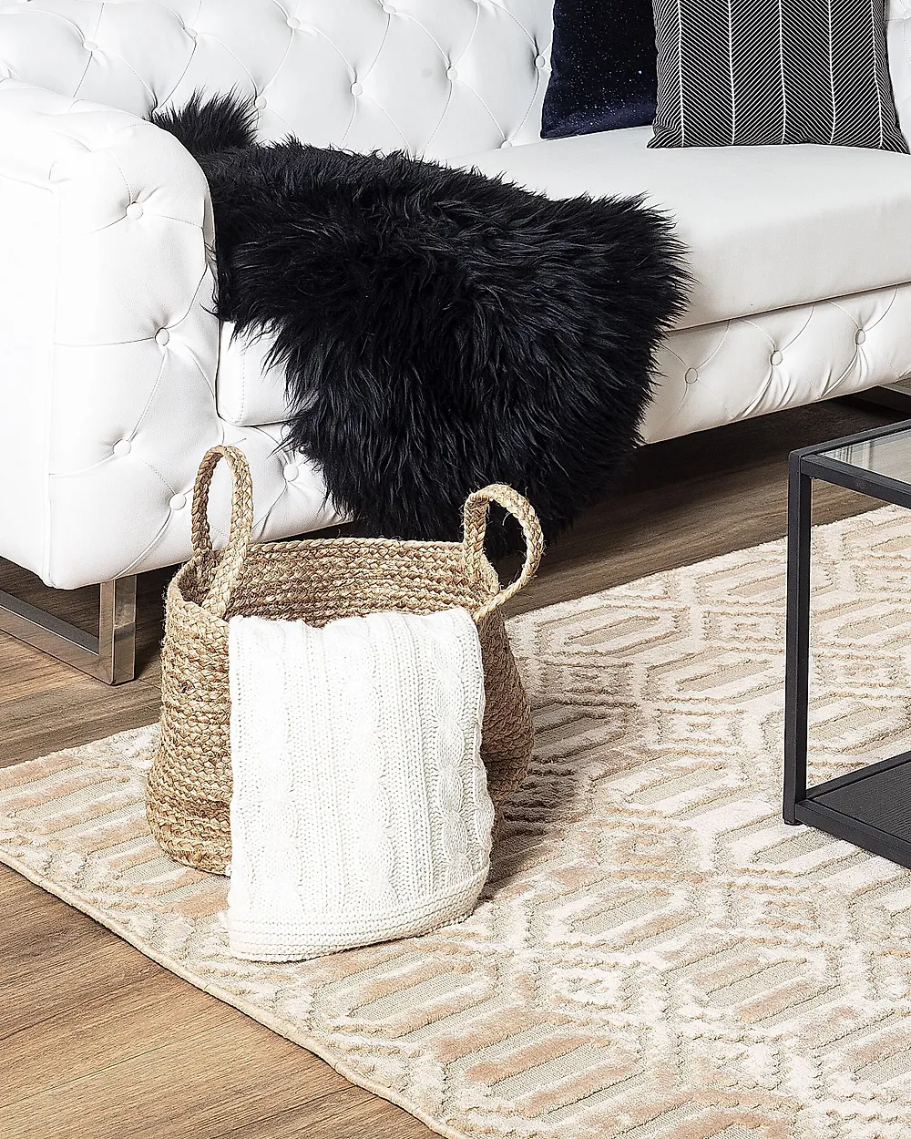 Teppich ADATEPE Beige 140 x 200 cm Viskose_1182886