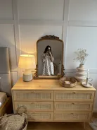 Kommode mit 6 Schubladen PEROTE Rattan Hellbraun_861306