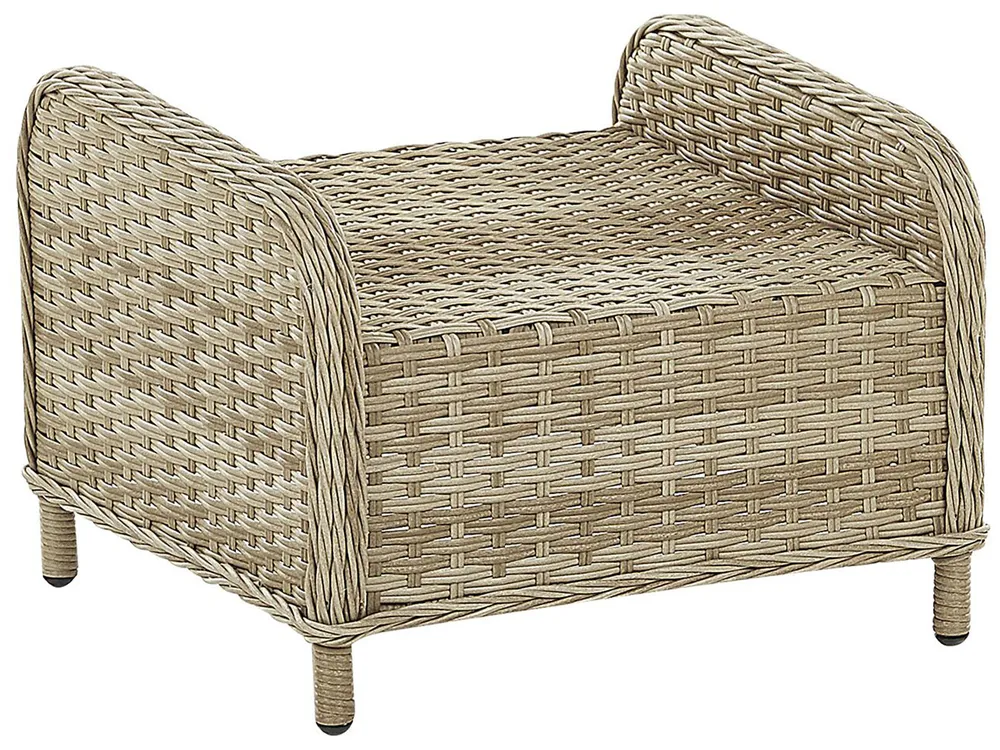 Lounge Set mit Tisch und Ottomane 2-Sitzer PONZA Polyrattan Beige_776618