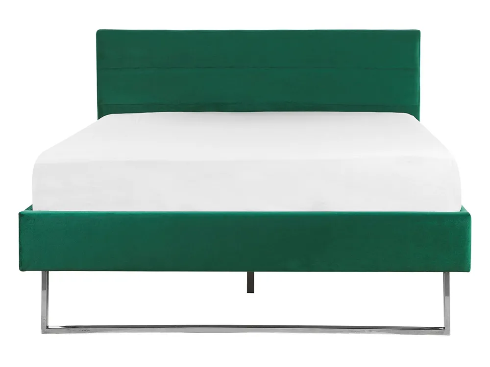Bett mit Lattenrost Samtstoff BELLOU 140 x 200 cm Grün_777600