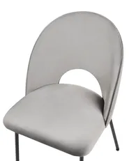 Set of 2 Dining Chairs COVELO Velvet Grey_767795