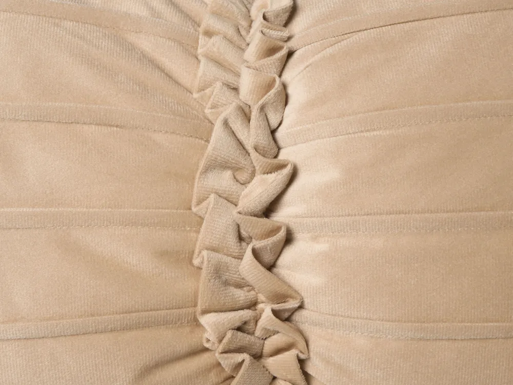 Dekokissen 2er Set BELLE 30 x 50 cm Samtstoff Beige Ohne Muster_1039801