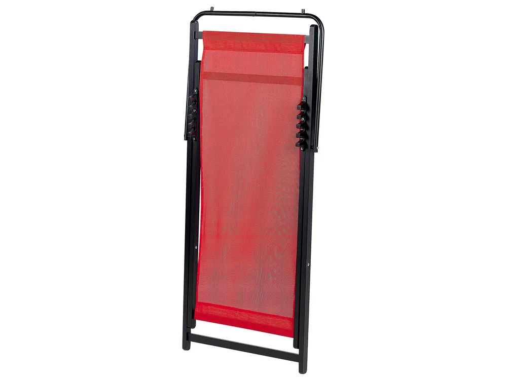 Klappbarer Liegestuhl LOCRI II Metall Rot_857235