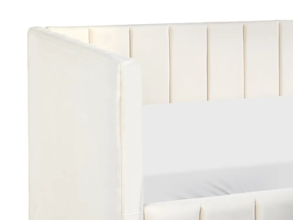 Tagesbett Samtstoff LISIEUX 90 x 200 cm Cremeweiß_1069023