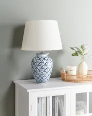 Tischlampe JAUCA Porzellan Weiß / Blau_961523