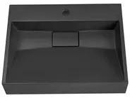 Hängewaschbecken QUENKO 50 x 38 cm Mineralguss Schwarz_981273