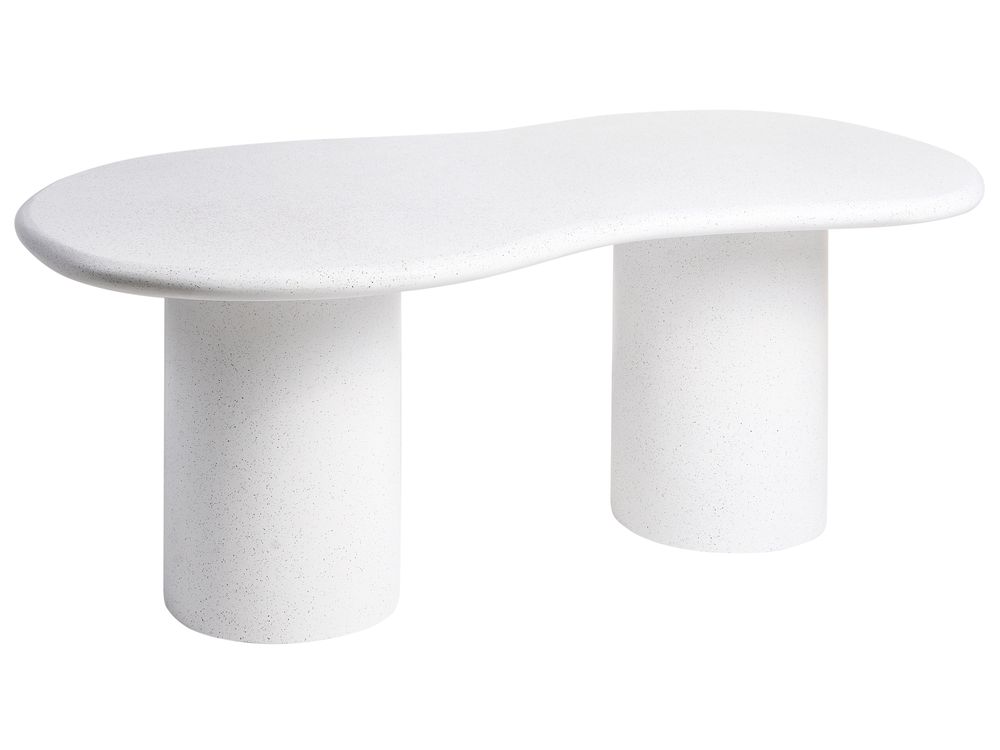 Table de salle à manger de jardin SIRMIONE 200 cm 110 cm Effet terrasse Blanc