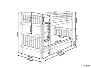 Hochbett Kiefernholz REVIN 90 x 200 cm Dunkelbraun_1135247