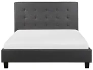Bett mit Lattenrost Stoff LA ROCHELLE 140 x 200 cm Dunkelgrau_744992