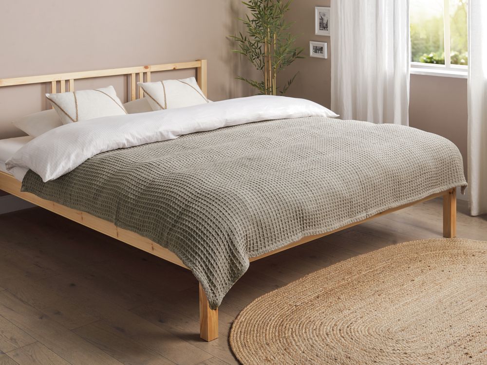 Bedspread CHAGYL Cotton 150 x 200 cm Taupe