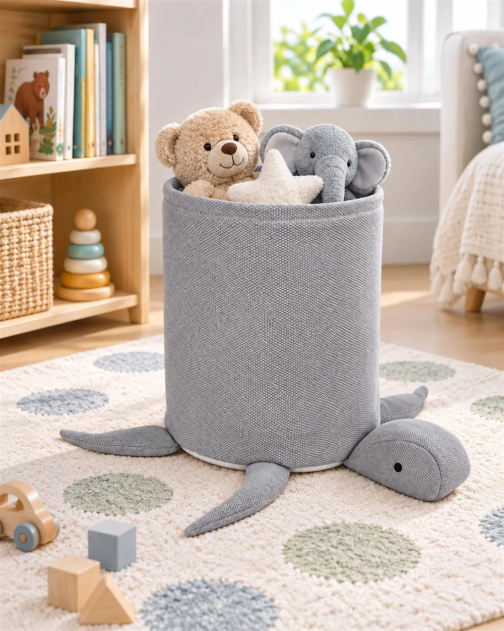 Kids Basket Turtle TANDA Cotton Grey_1185295