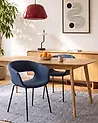 Esszimmerstuhl 2er Set ELMA Stoff Dunkelblau