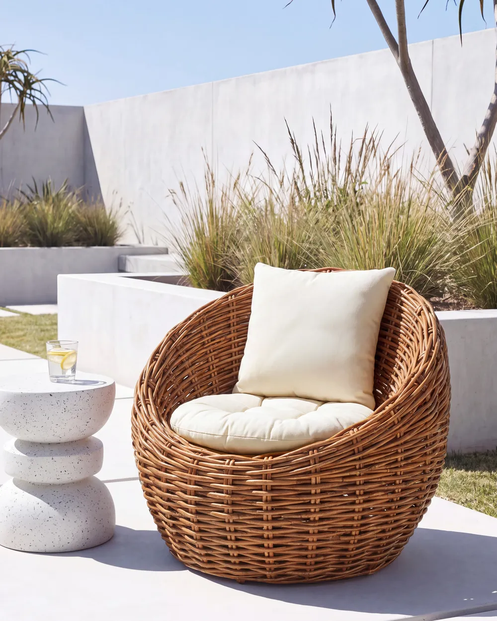 Gartenstuhl LERICI Rattan Naturfarben