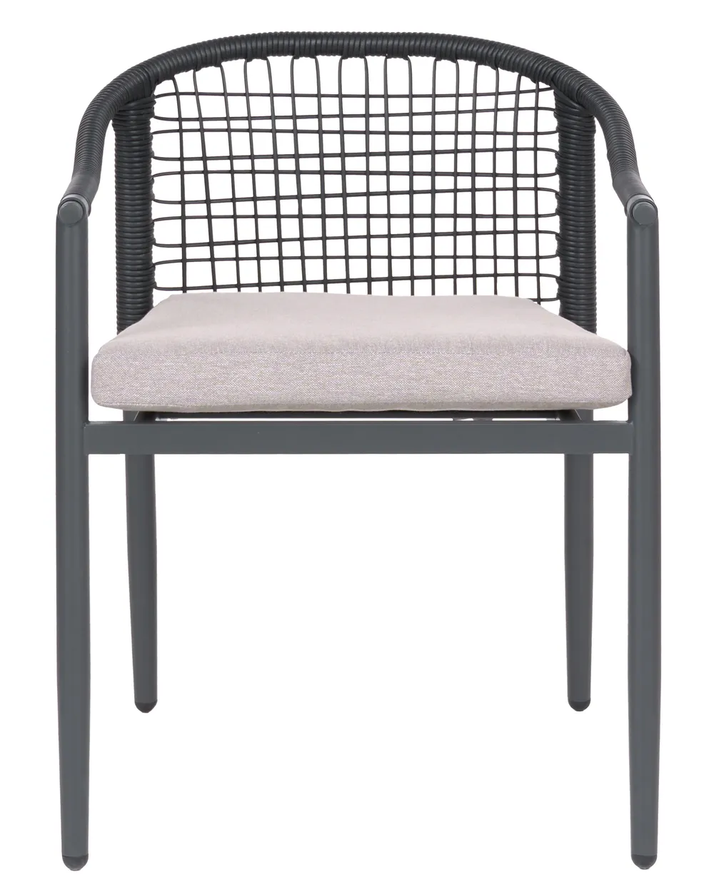 Set mit 4 Stühlen und Sitzkissen OZZERO Metall Schwarz_1080096