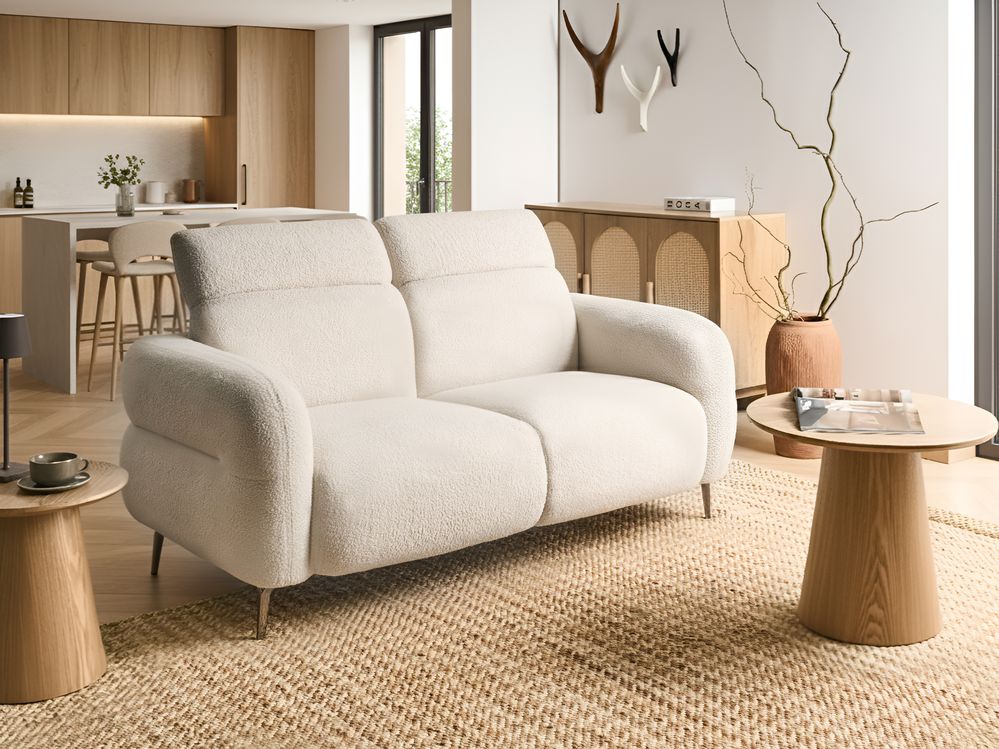 Sofa dvosjed ARTUNA Buklé Krem bijela
