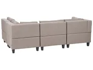 Canapé d'angle modulable 4 places UNSTAD Tissu Marron Côté gauche_924894