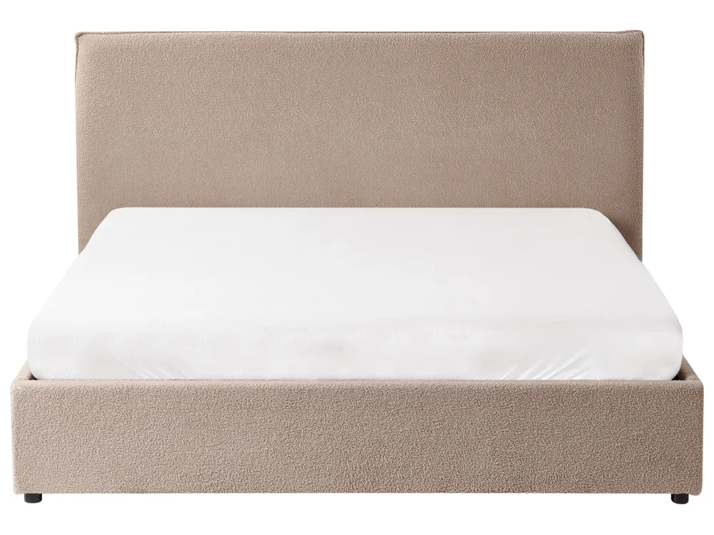 Ottoman Bed LAVAUR Boucle Taupe 160 x 200 cm (EU King Size)_989431