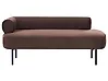 Linksseitige Chaiselongue MIRMANDE Samtstoff Dunkelbraun
