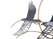 Wandobjekt Vogel TELLURIUM Metall 50 cm Gold_906627