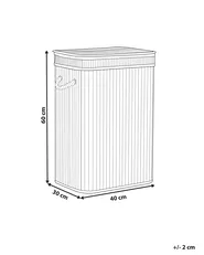 Wäschekorb KALUTARA Bambus Weiß 72 L_850069
