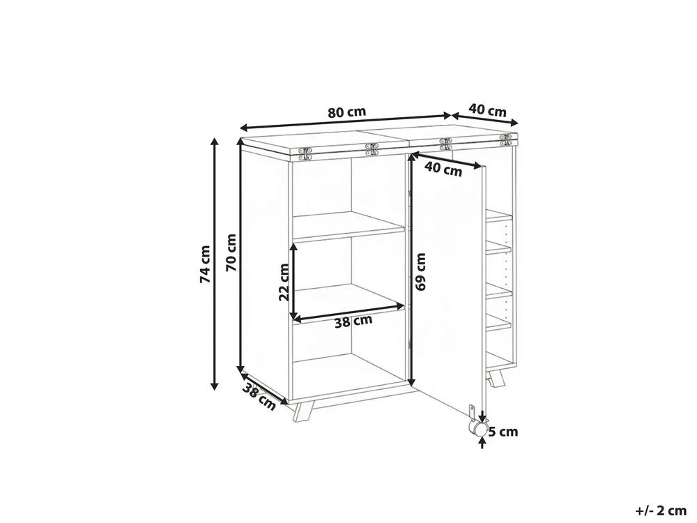 Sekretär FLOMOT 80 cm 40/80 cm klappbar Weiß_1054136
