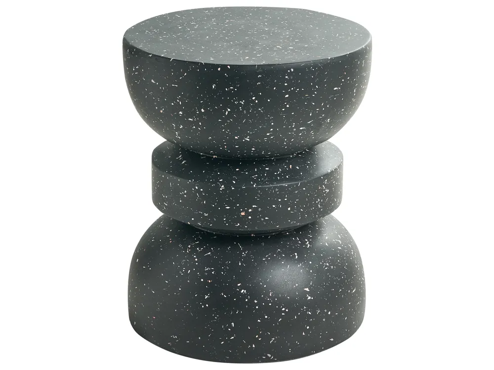 Side Table FALIRO 37 cm 37 cm Terrazzo Effect Black Terrazzo