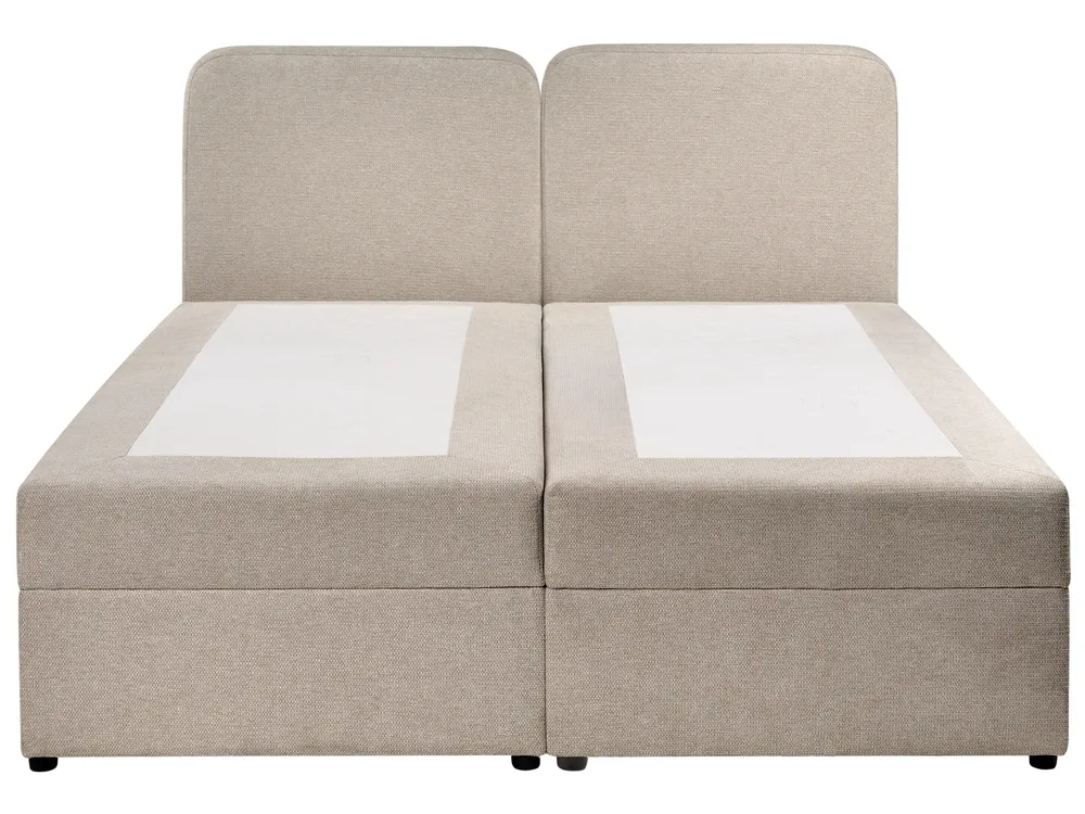 Divan Bed with Storage CHANCELLOR Fabric Taupe 160 x 200 cm (EU King Size)_1062777