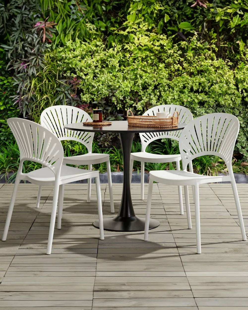 Gartenstuhl 4er Set OSTIA Weiß