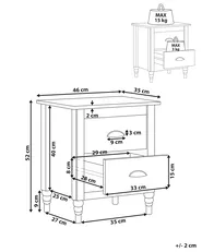 2 Drawer Bedside Table SHILLINGTON Pine Wood Brown/ White_966308