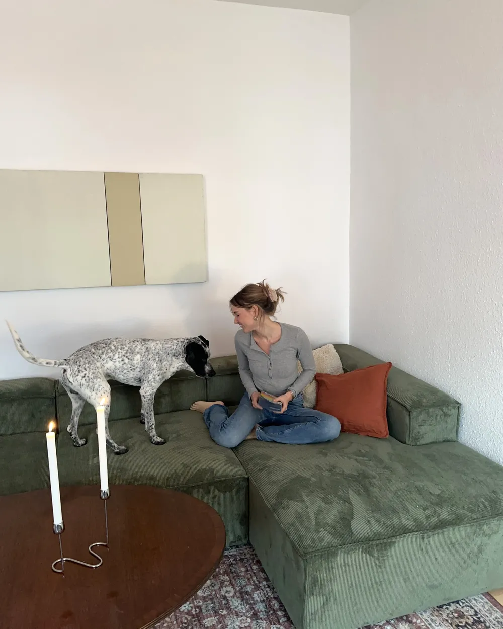 Modul Ecksofa 4-Sitzer ARDAL Cord Grün linksseitig_1036634